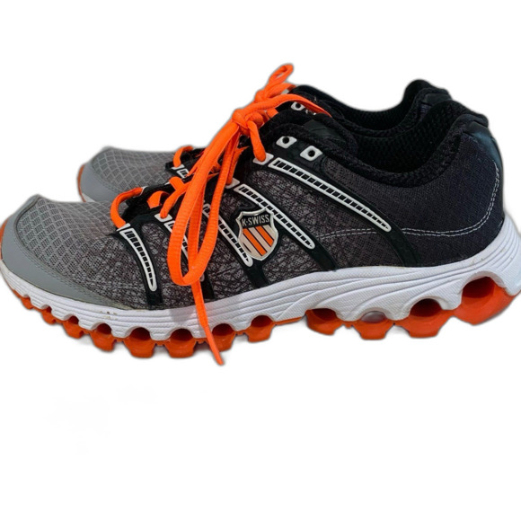 K-Swiss Sneaker Shoes Men’s Size 7.5 Colors Orange Black Gray Tubes Run 100 - Picture 6 of 12